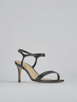 Sandali tacco 7cm pelle nero