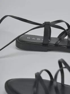 Sandali tacco 1cm pelle nero