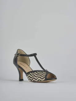 Sandali tacco 7cm pelle nero