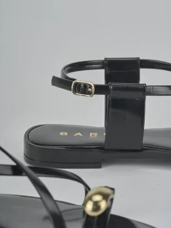 Sandali tacco 1cm pelle nero