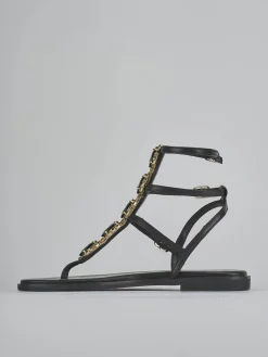 Sandali tacco 1cm pelle nero