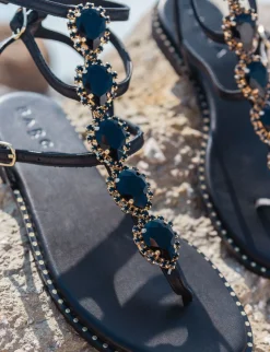 Sandali tacco 1cm pelle nero