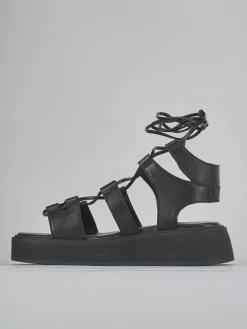 Sandali tacco 1cm pelle nero