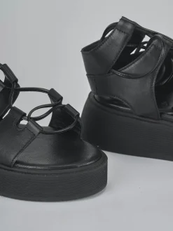 Sandali tacco 1cm pelle nero