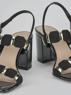 Sandali tacco 8cm pelle nero