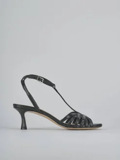 Sandali tacco 5cm pelle nero