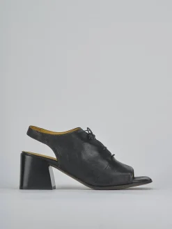 Sandali tacco 6cm pelle nero