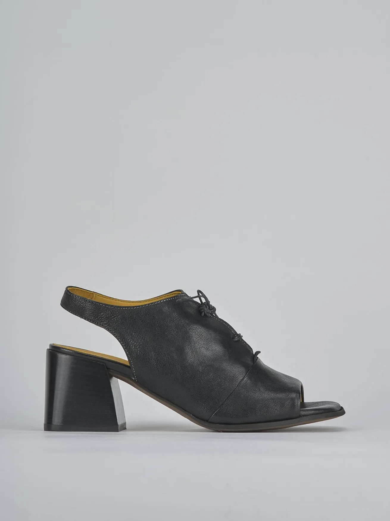 Sandali tacco 6cm pelle nero