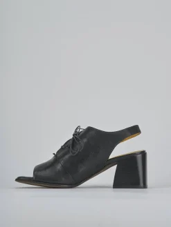 Sandali tacco 6cm pelle nero