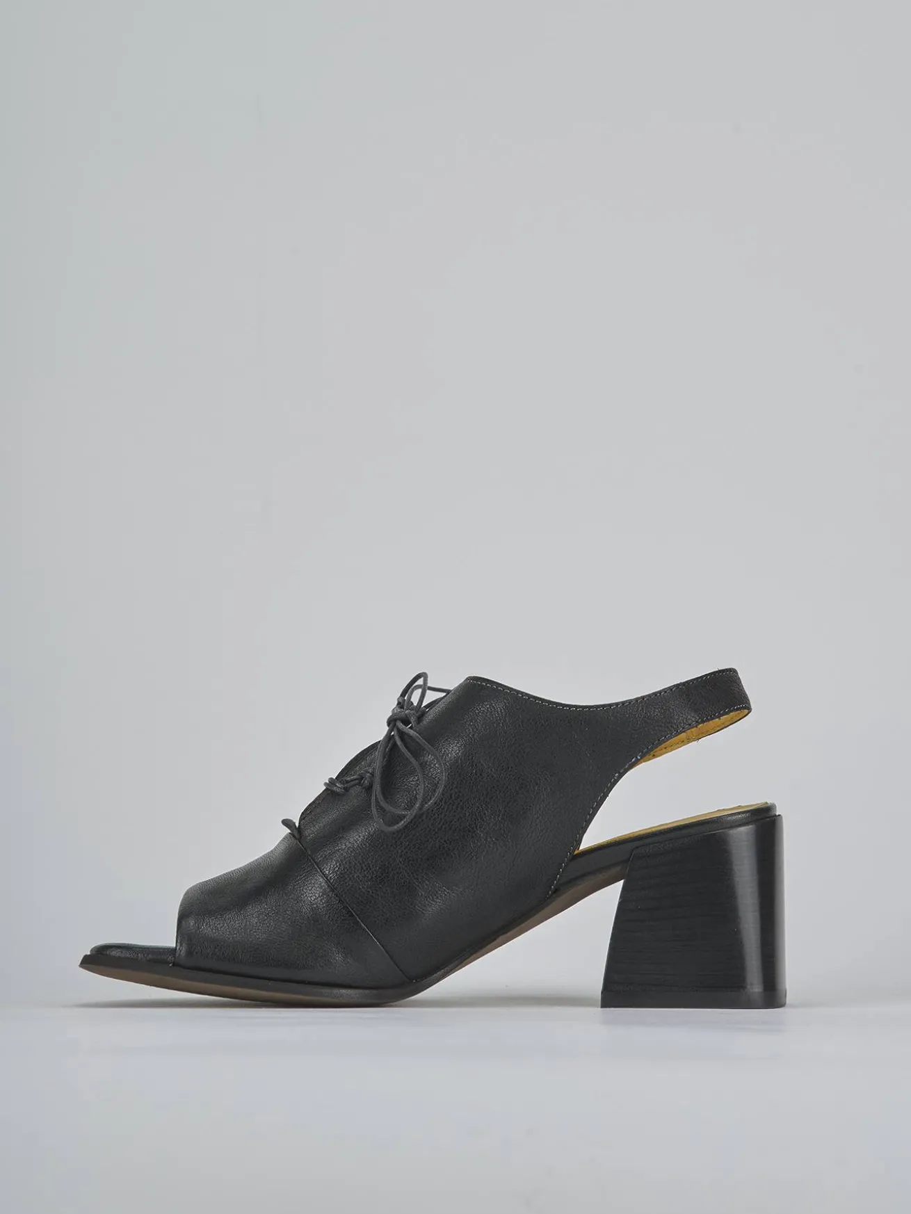 Sandali tacco 6cm pelle nero