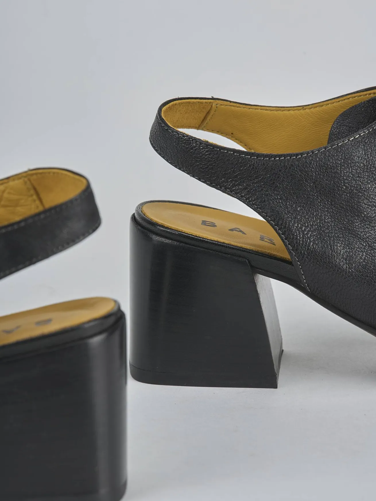 Sandali tacco 6cm pelle nero