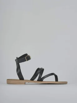 Sandali tacco 1cm pelle nero