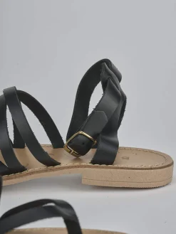 Sandali tacco 1cm pelle nero