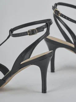 Sandali tacco 6cm pelle nero