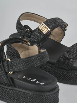 Sandali tacco 1cm pelle nero