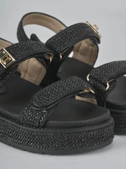 Sandali tacco 1cm pelle nero