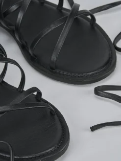 Sandali tacco 1cm pelle nero