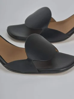 Sandali tacco 5cm pelle nero