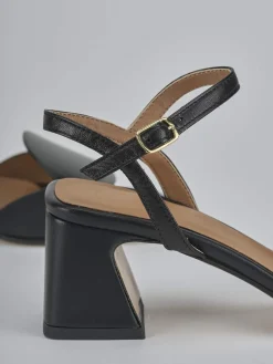 Sandali tacco 5cm pelle nero