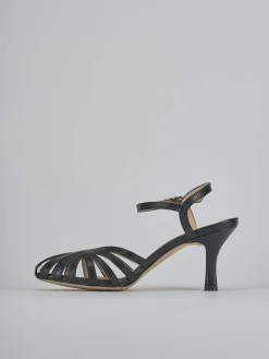 Sandali tacco 6cm pelle nero