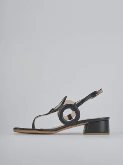 Sandali tacco 3cm pelle nero