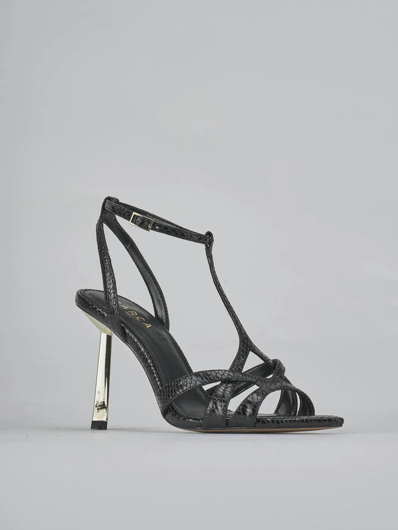 Sandali tacco 9cm pelle nero