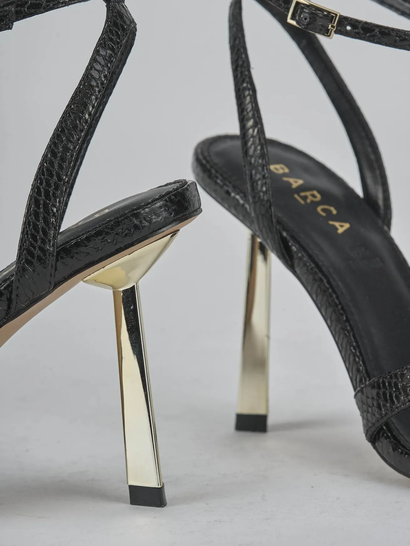 Sandali tacco 9cm pelle nero