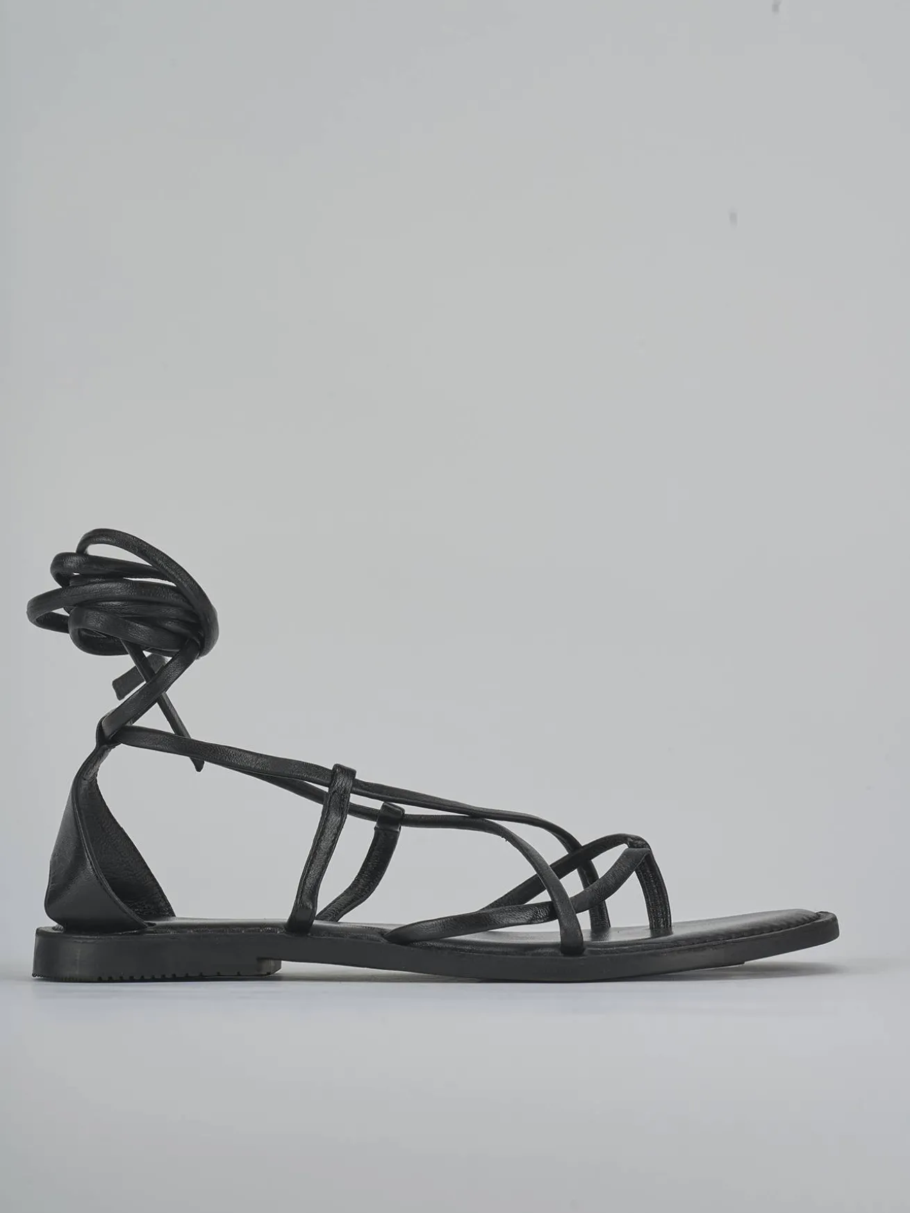 Sandali tacco 1cm pelle nero