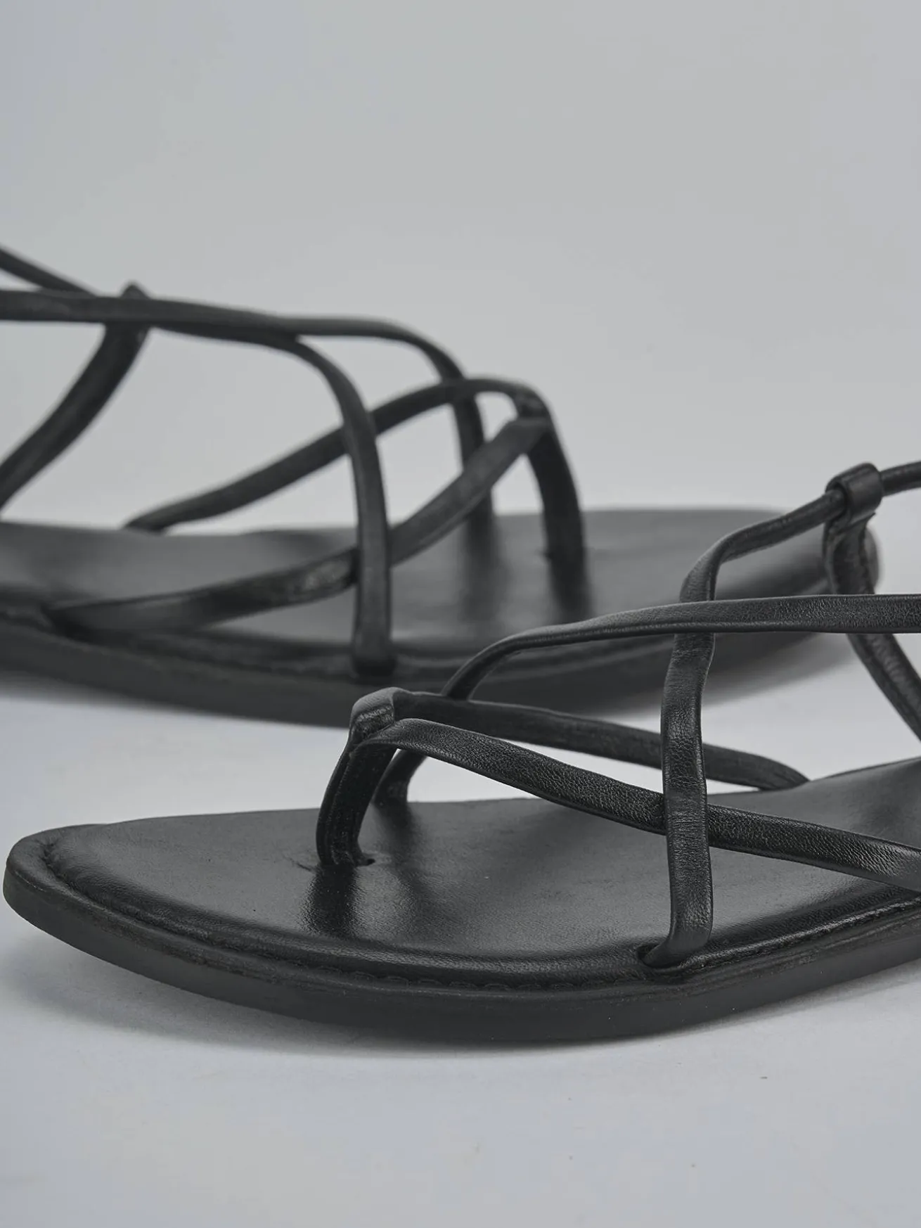 Sandali tacco 1cm pelle nero