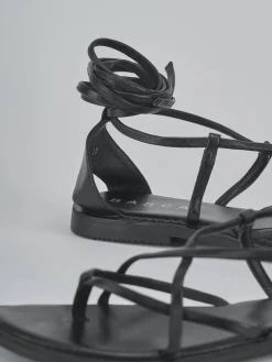 Sandali tacco 1cm pelle nero