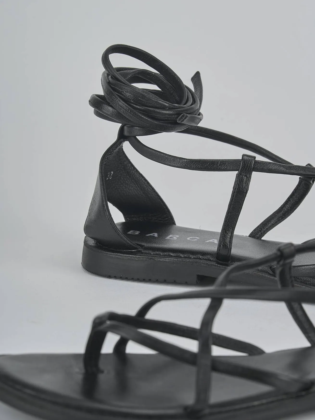 Sandali tacco 1cm pelle nero