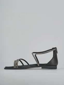 Sandali tacco 1cm pelle nero