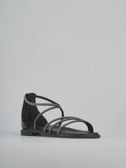 Sandali tacco 1cm pelle nero