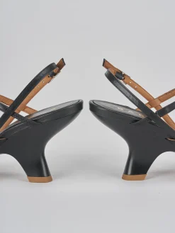 Sandali tacco 8cm pelle nero