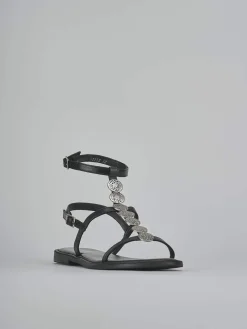 Sandali tacco 1cm pelle nero