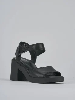 Sandali tacco 7cm pelle nero