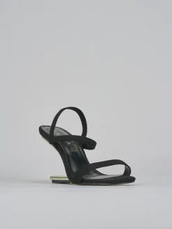 Sandali tacco 8cm pelle nero