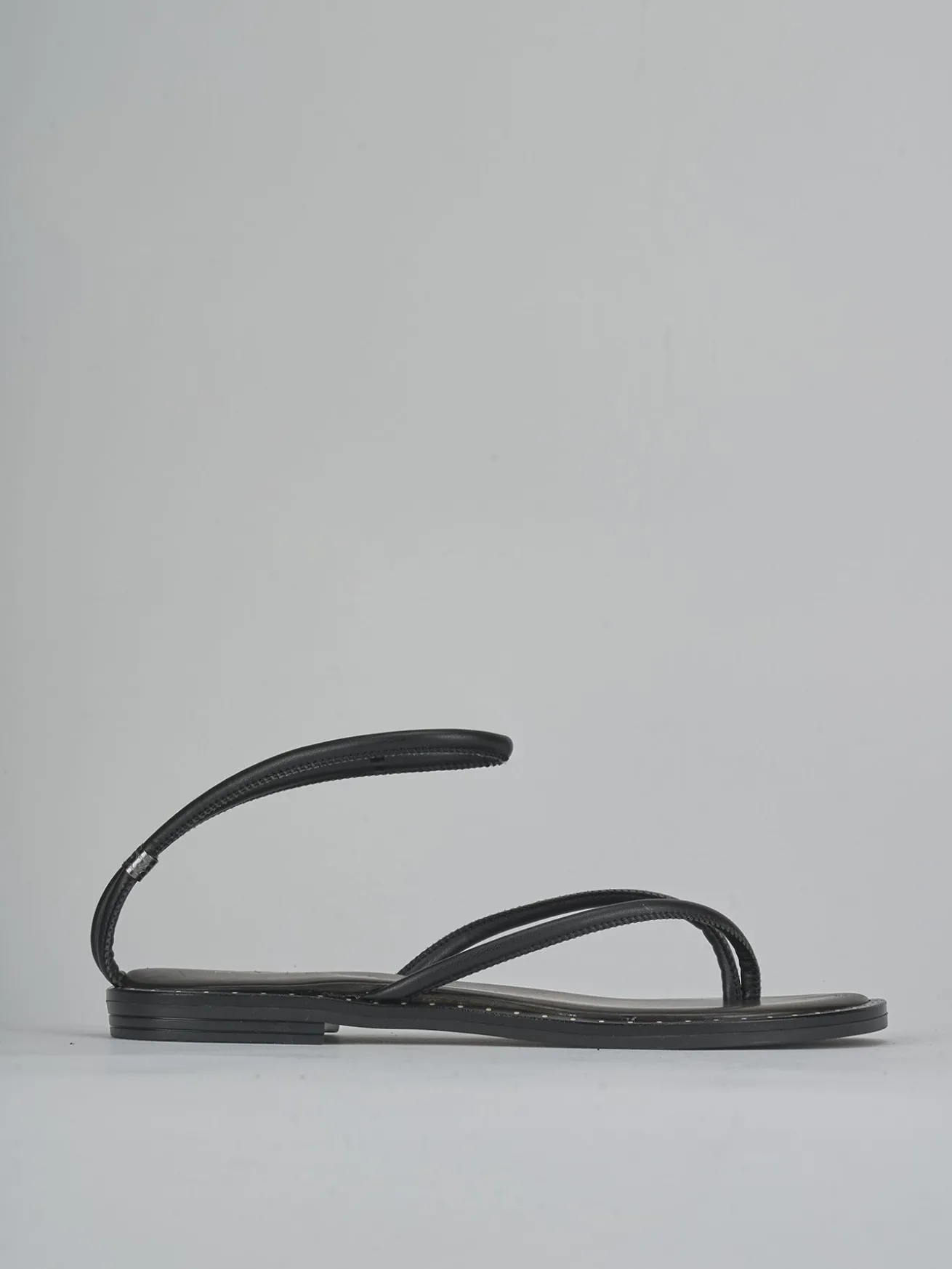 Sandali tacco 1cm pelle nero