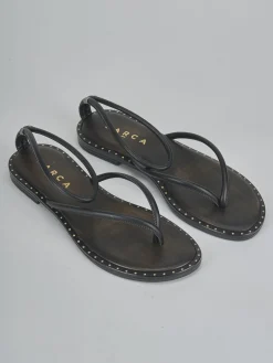 Sandali tacco 1cm pelle nero