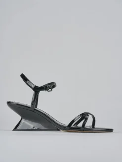 Sandali tacco 5cm pelle nero