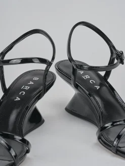 Sandali tacco 5cm pelle nero