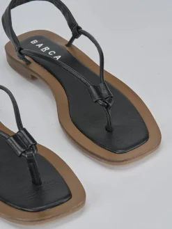 Sandali tacco 1cm pelle nero