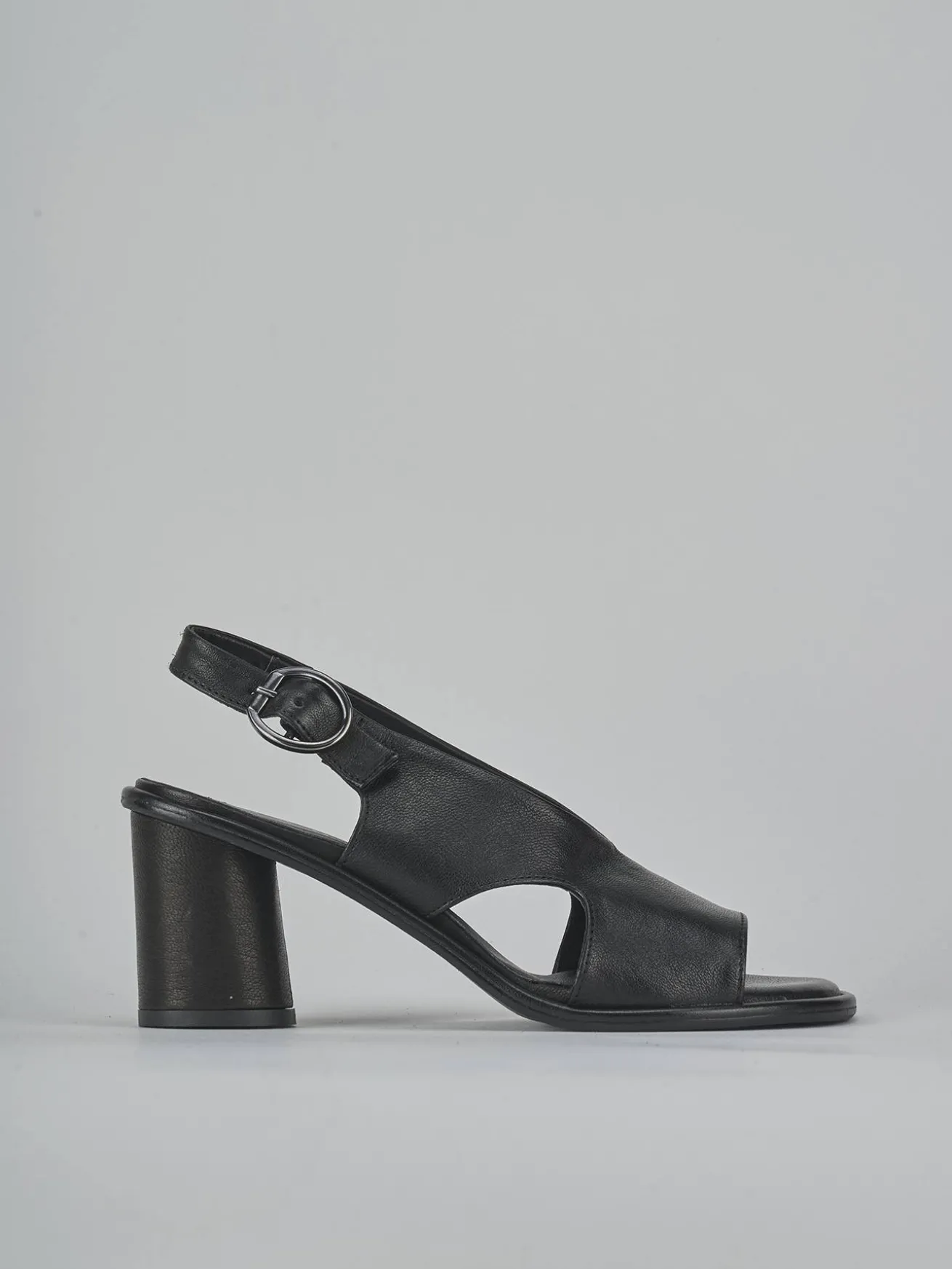 Sandali tacco 6cm pelle nero