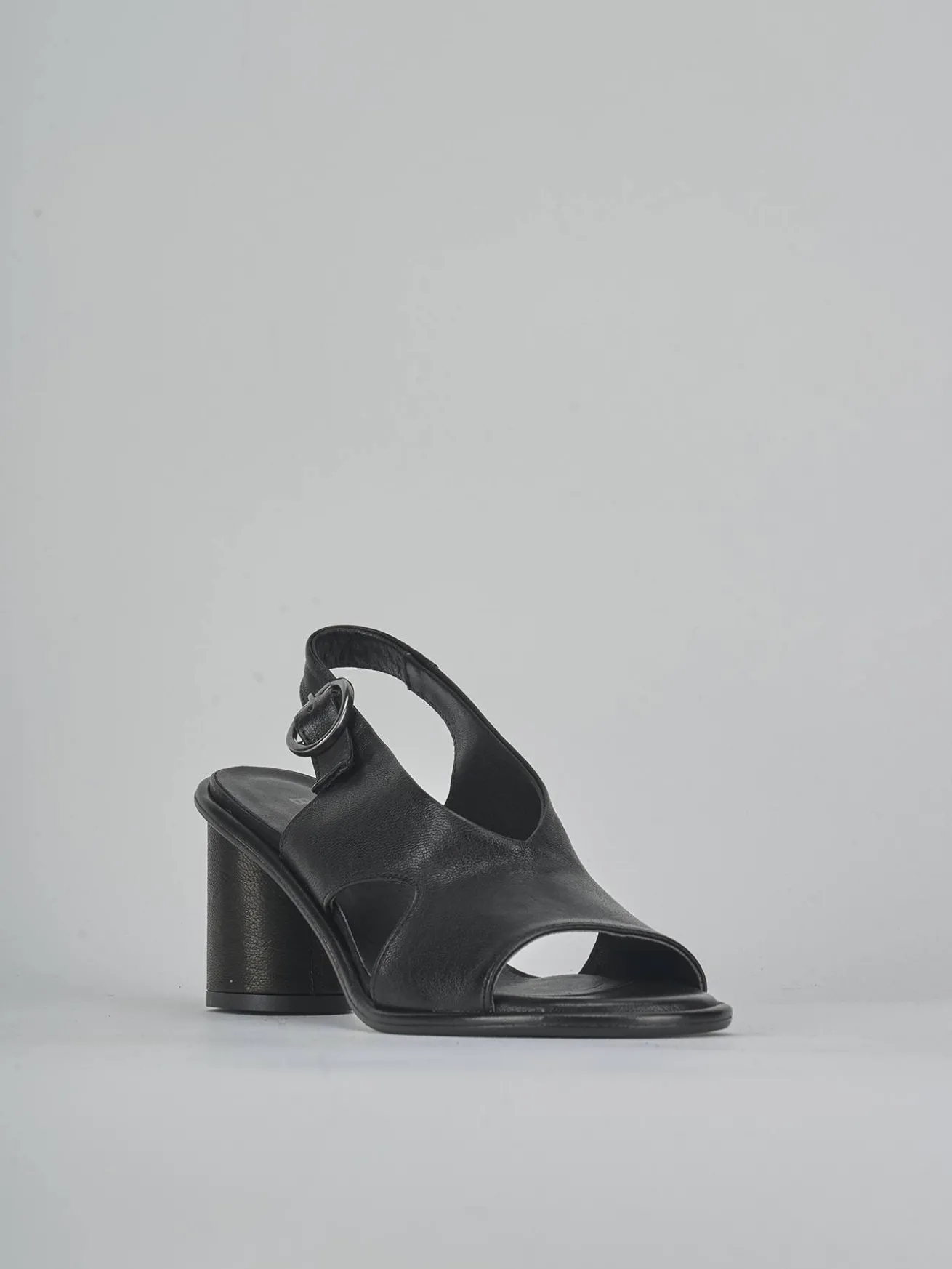 Sandali tacco 6cm pelle nero