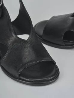 Sandali tacco 6cm pelle nero