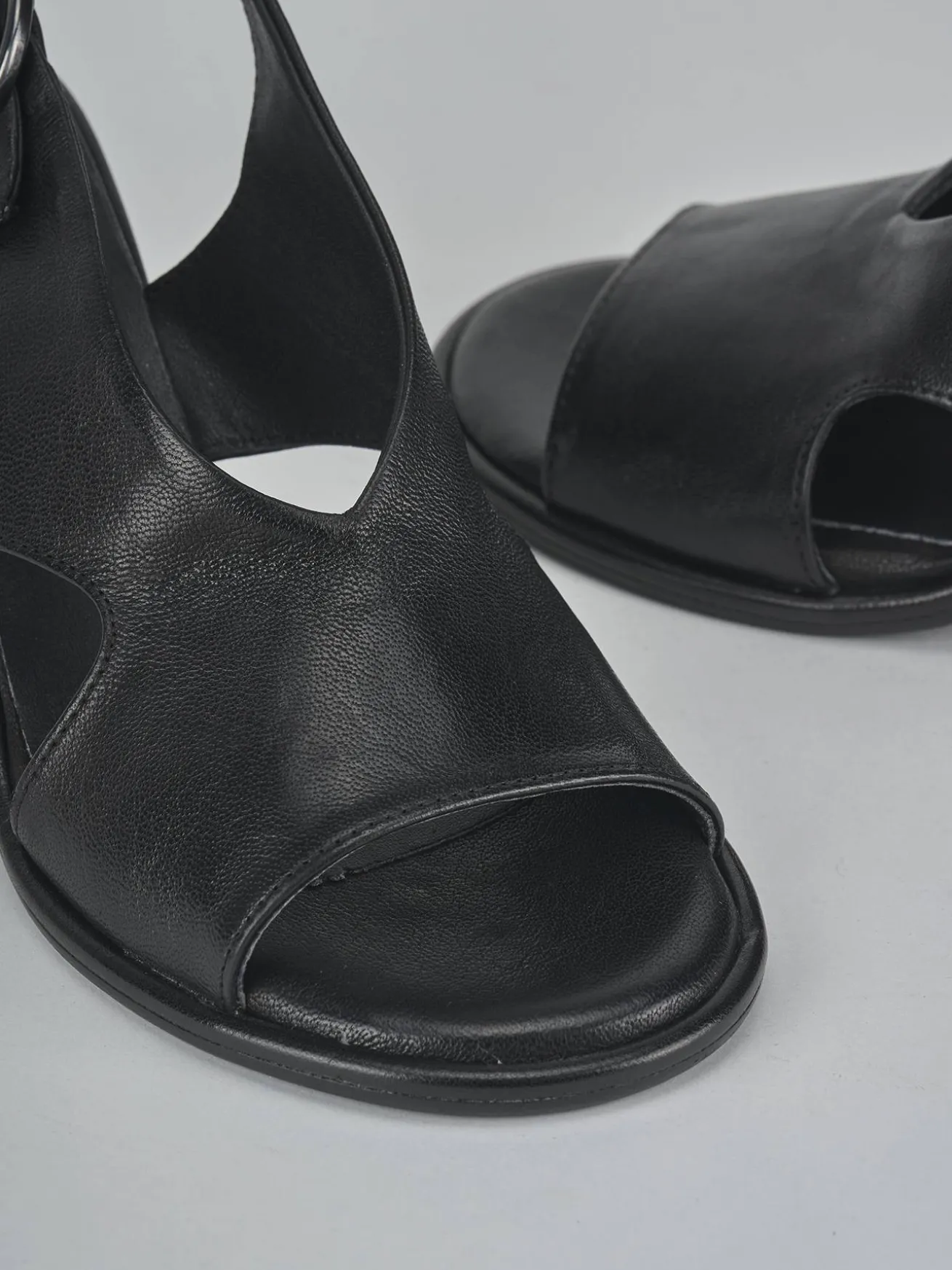 Sandali tacco 6cm pelle nero