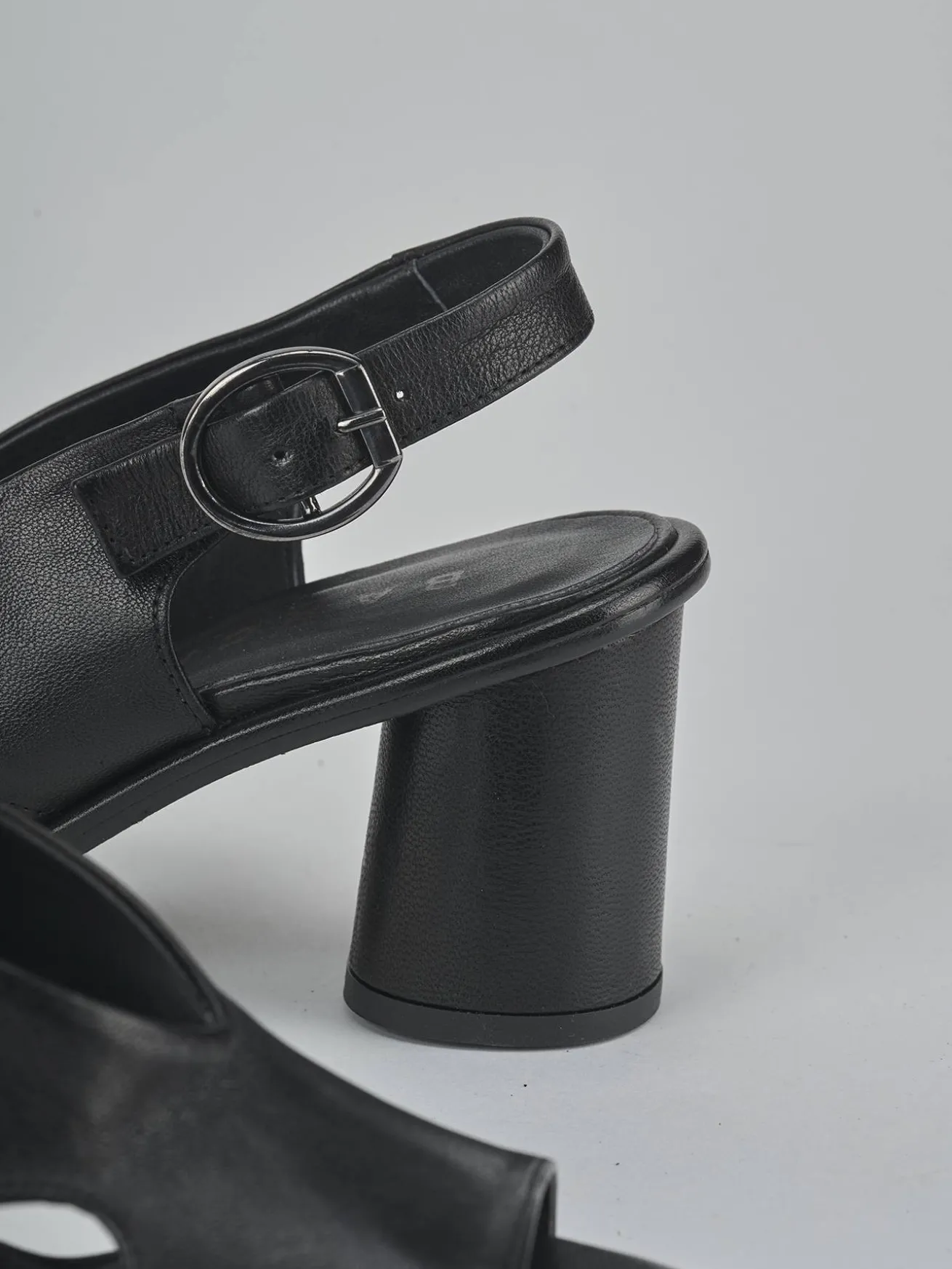 Sandali tacco 6cm pelle nero