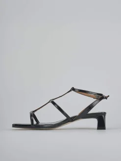 Sandali tacco 4cm pelle nero