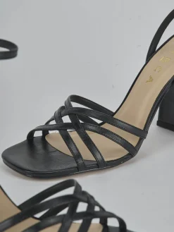 Sandali tacco 8cm pelle nero