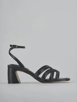 Sandali tacco 6cm pelle nero